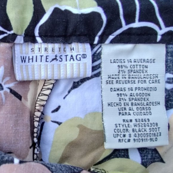 White Stag Floral Hawaiian Stretch Skort Mini Skirt with Belt 14 - Picture 3 of 4